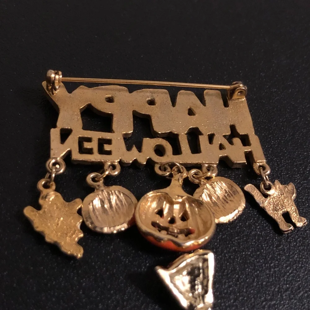 Halloween Pin Set - Happy Halloween, Witch & Skeleton